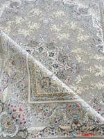 فرش کلاسیک نقره ای جدید 1500 شانه طرح بهار کاشان