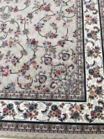 فرش کاشان زرح افشان گیلدا رنگ فیلی