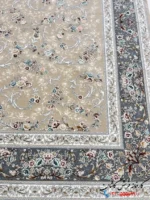 فرش 1200 شانه افشان بژ طرح آذین کاشان
