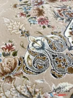 فرش 1200 شانه بژ طرح بهارستان کاشان