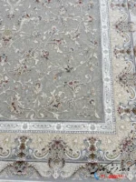 فرش 1500 شانه افشان نقره ای طرح دیبا کاشان