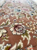 فرش 1500 شانه کرم گلبهی طرح گلریس