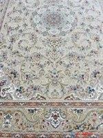 فرش 1500 شانه گل برجسته نگارستان کرم کاشان