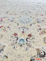 فرش افشان نگار کرم نقره ای 1500 شانه