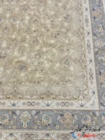 فرش بژ الیکا 1200 شانه طرح الیکا کاشان