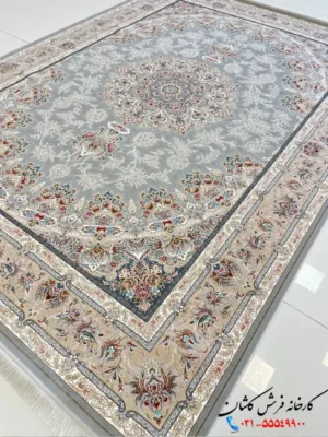 فرش ترنج پلاتینیوم 1200 شانه طرح بهارستان کاشان