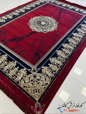 فرش طرح ورساچه لاکی 1200 شانه مارتین کاشان