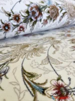 فرش کرم 1200 شانه افشان طرح مه گل کاشان