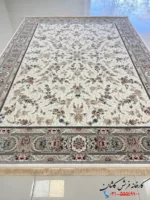 فرش کرم 1200 شانه طرح مه گل کاشان