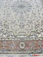 فرش گلریس 1500شانه کاشان کرم گلبهی