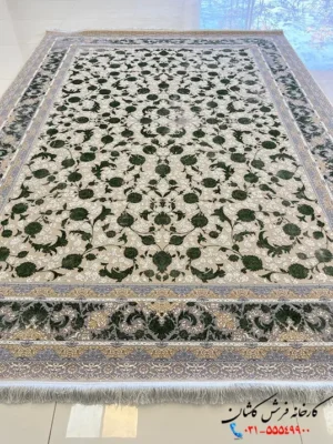 فرش 1200 شانه ملانیا رنگ سبز و بژ