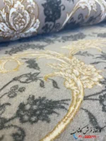 فرش افشان 1200 شانه نقره ای طلاکوب طرح اسپیرال