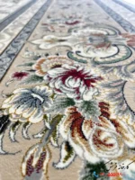 فرش باغ گل 1200شانه کرم کاشان