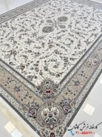 فرش باغ گل کرم 1200شانه کاشان