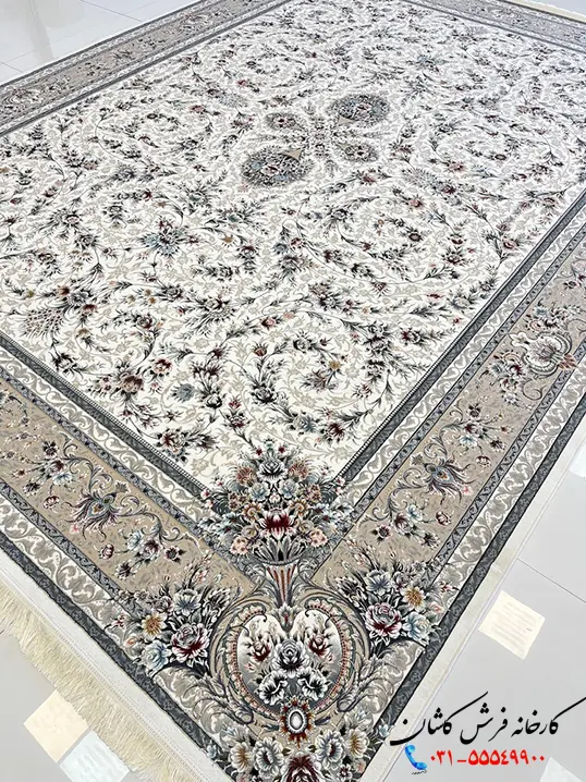 فرش باغ گل کرم 1200شانه کاشان فرش باغ گل کرم 1200شانه کاشان