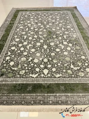 فرش بهار دلفینی 1200شانه حاشیه سبز