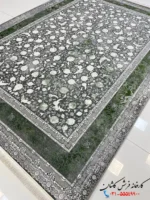 فرش بهار دلفینی 1200شانه حاشیه سبز کاشان