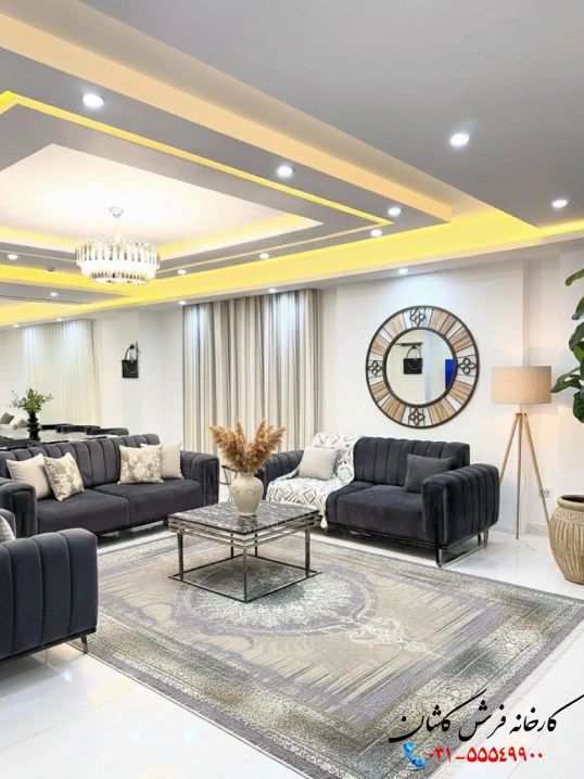 فرش بژ جدید 1200 شانه طرح ونیز