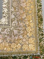 فرش بژ طلایی 1200 شانه ماهلین کاشان