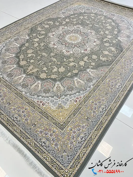 فرش ترنج دار 1200 شانه طرح نوژان کاشان فرش ترنج دار 1200 شانه طرح نوژان کاشان