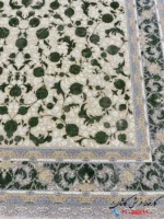 فرش سبز و بژ 1200 شانه ملانیا