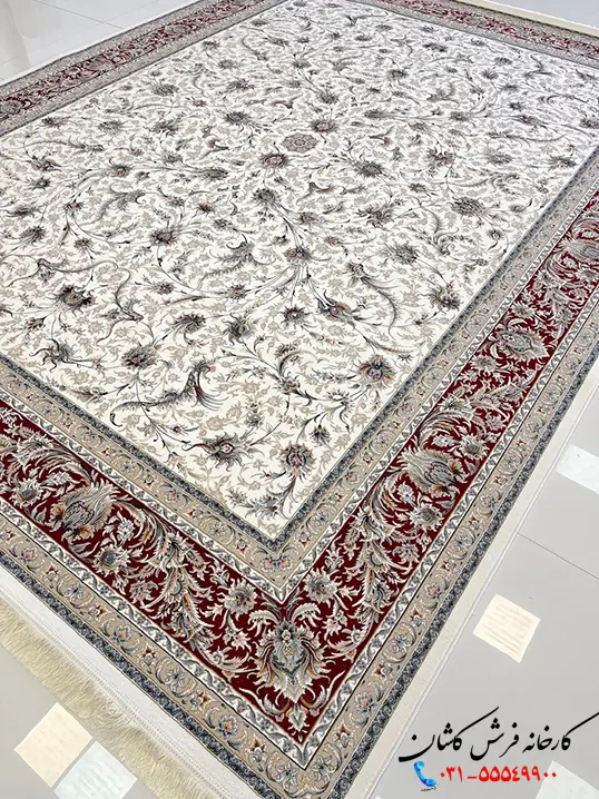 فرش طرح افشان کاشان 1200شانه سماع کرم فرش طرح افشان کاشان 1200شانه سماع کرم