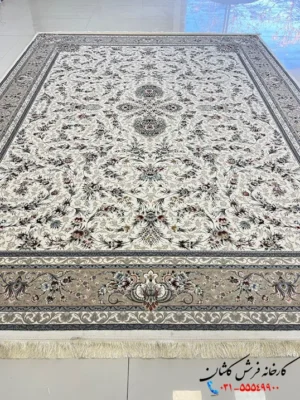 فرش طرح باغ گل کرم 1200شانه