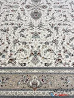 فرش طرح باغ گل کرم 1200شانه کاشان