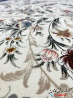 فرش طرح باغ گل کرمی 1200شانه