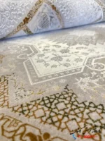 فرش طرح پتینه 1200 شانه سپیدار رنگ بژ کاشان