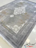 فرش طرح پتینه 1200 شانه طرح آریکا نقره ای کاشان