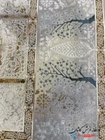 فرش طرح پتینه 1200 شانه طرح سپیدار بژ کاشان