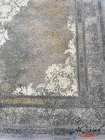 فرش طرح پتینه جدید 1200 شانه آریکا نقره ای کاشان