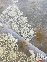 فرش پتینه 1200 شانه طرح آریکا نقره ای کاشان