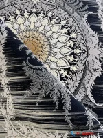 فرش 1200 شانه مشکی جدید طرح ونیز کاشان