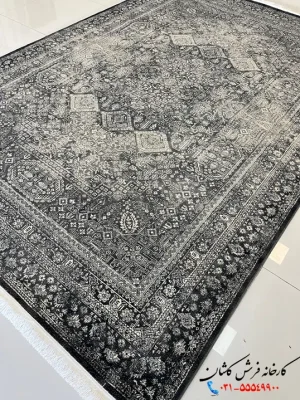 فرش 700 شانه ارزان قیمت دودی طرح صبا کاشان