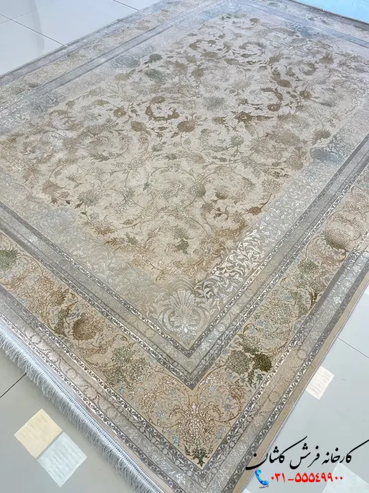 فرش افشان مدرن 1200 شانه طرح ماهلین سبز کاشان فرش افشان مدرن 1200 شانه طرح ماهلین سبز کاشان