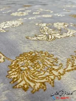 فرش افشان مدرن 1200شانه طرح رامان نقره ای کاشان