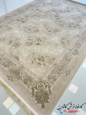 فرش افشان مدرن 1200شانه طرح سارا سبز کاشان