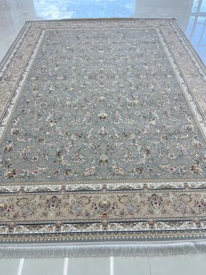 فرش افشان گل ریز طوسی طلایی 1200 شانه