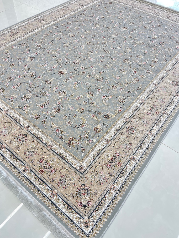فرش افشان گل ریز طوسی طلایی 1200 شانه کاشان فرش افشان گل ریز طوسی طلایی 1200 شانه کاشان