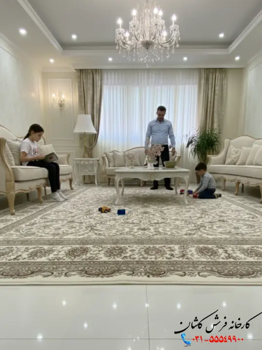 فرش سفید طلاکوب 1200 شانه افشاری زرین