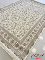 فرش سفید طلاکوب 1200 شانه طرح افشاری زرین