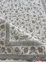 فرش سفید طلاکوب گل برجسته 1200شانه طرح افشاری زرین کاشان