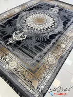 فرش مشکی 1200شانه طرح ونیز کاشان