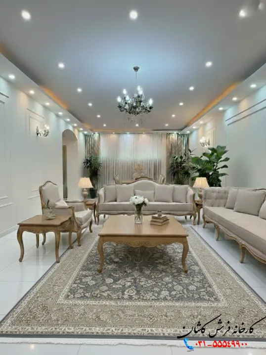 ست فرش فیلی و مبل کرم