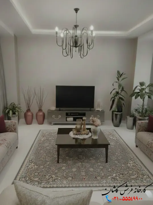 ست فرش نقره ای با مبل