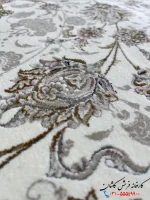 فرش 1200شانه سفید طلایی هاکان