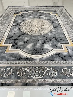 فرش 1200شانه ورساچه طوسی طرح مدوسا