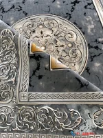 فرش 1200شانه ورساچه طوسی طرح مدوسا کاشان